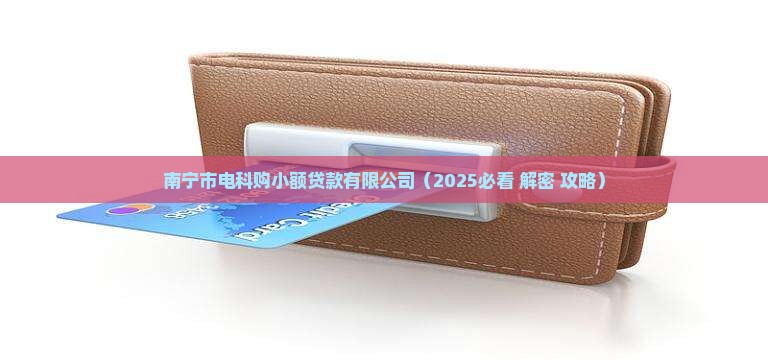南宁市电科购小额贷款
