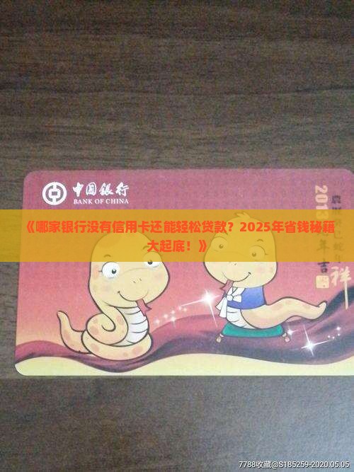 哪家没有信用卡可以贷款