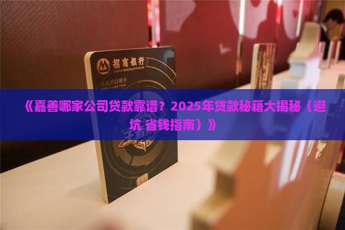 嘉善哪个公司贷款好贷款