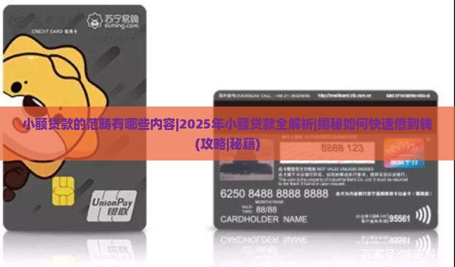 小额贷款的范畴有哪些内容