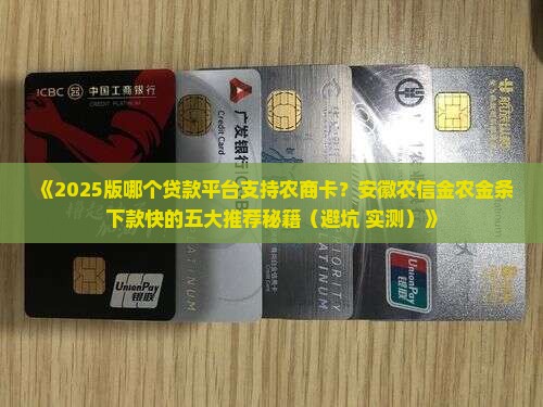 哪个贷款平台支持农商卡