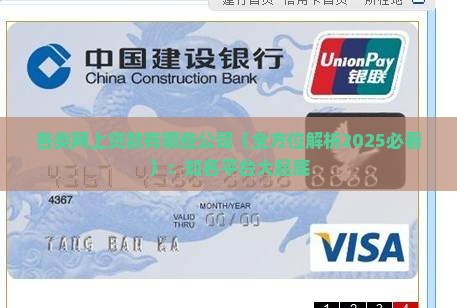 各类网上贷款有哪些公司