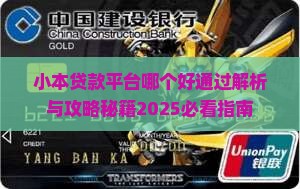 小本贷款平台哪个好通过