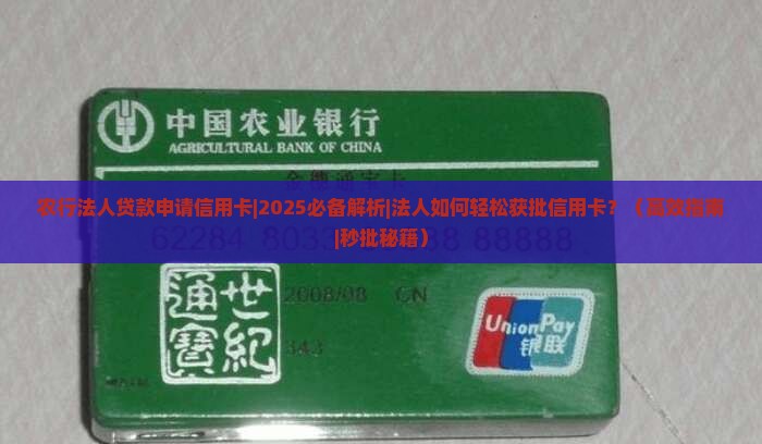 农行法人贷款申请信用卡