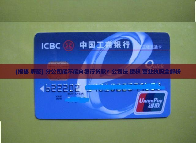 分公司能向银行贷款吗
