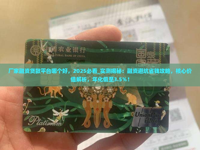 厂家融资贷款平台哪个好