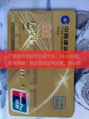 厂家融资贷款平台哪个好