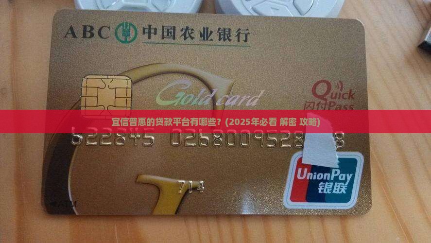 宜信普惠有什么贷款平台