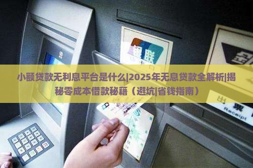 小额贷款无利息平台是什么