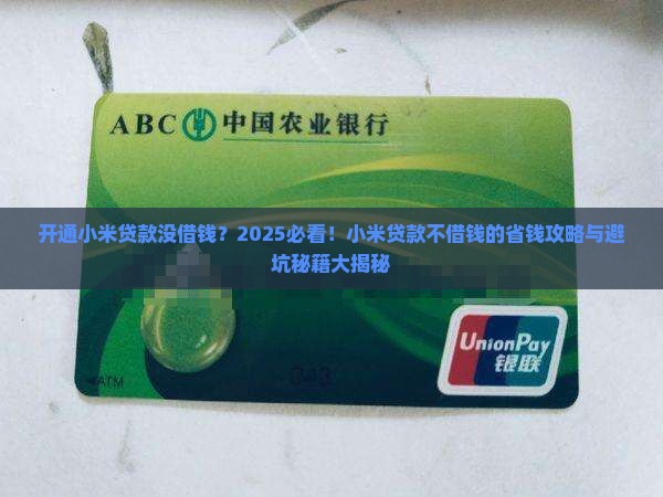 开通小米贷款没借钱
