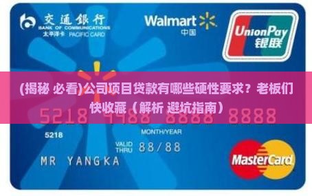 公司项目贷款的要求