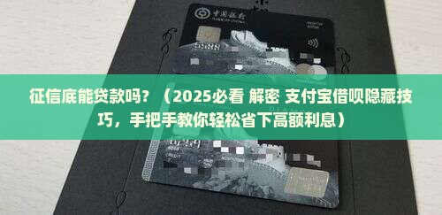 征信底能贷款吗