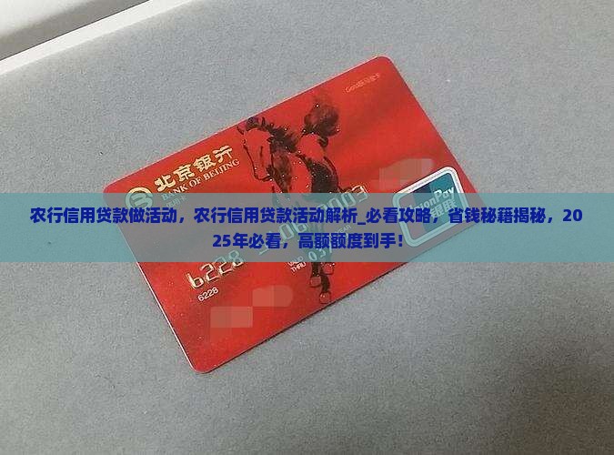 农行信用贷款做活动