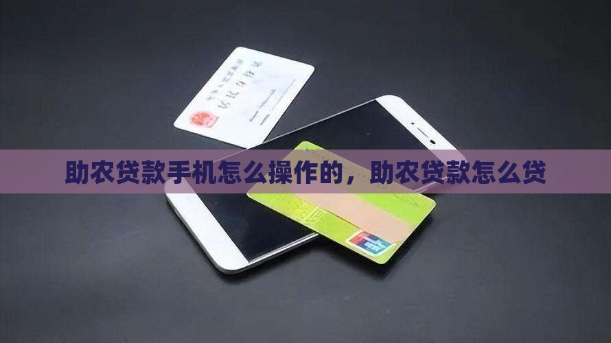助农贷款手机怎么操作的
