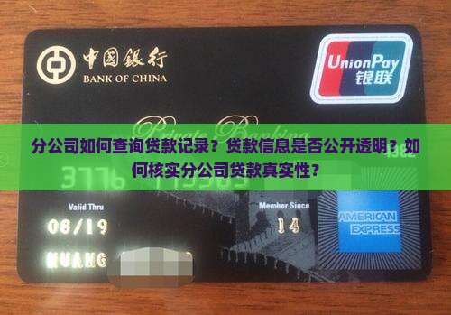 分公司如何看有无贷款 分公司如何看有无贷款