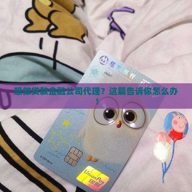 怎么做贷款金融公司代理