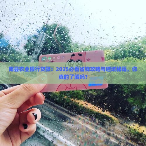 南县农业银行贷款
