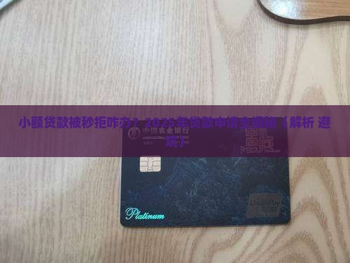 小额贷款被秒拒咋办