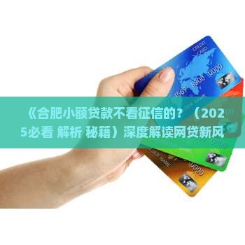 合肥小额贷款不看征信的