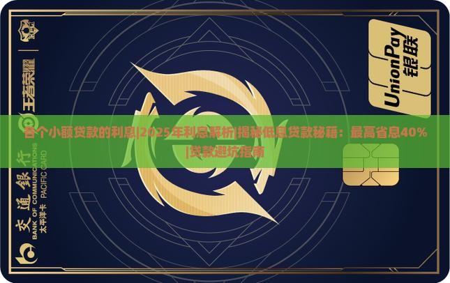 各个小额贷款的利息