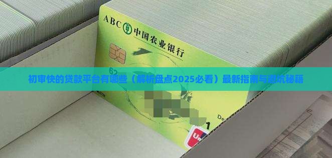 初审快的贷款平台有哪些