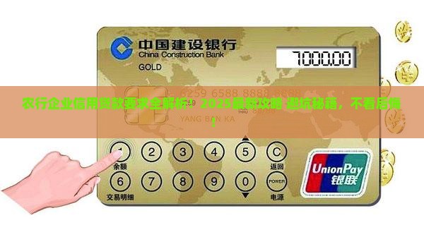 农行企业信用贷款要求