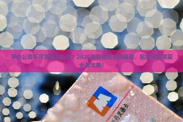 平台公司不可贷款怎么办