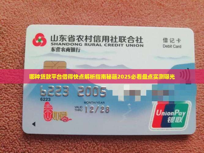 哪种贷款平台借得快点