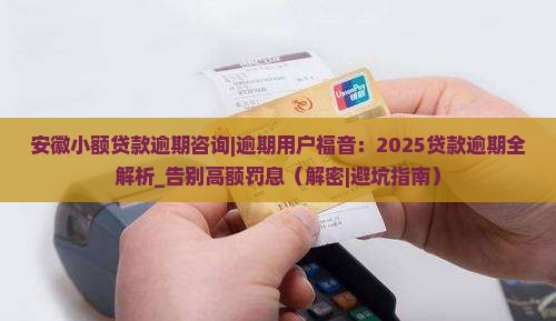 安徽小额贷款逾期咨询