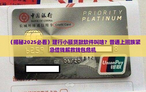 建行小额贷款软件叫什么 建行小额贷款软件叫什么