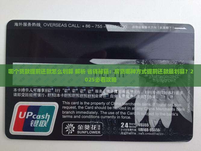 哪个贷款提前还款怎么划算