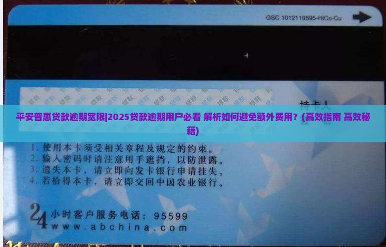 平安普惠贷款逾期宽限
