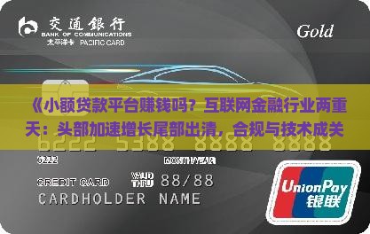 小额贷款平台赚钱吗