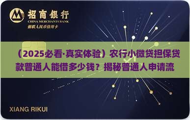 农行线下小微贷担保贷款