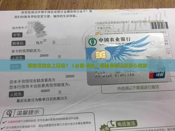 哪几个贷款会上征信