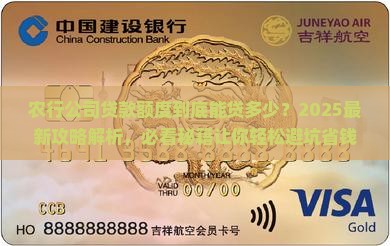 农行公司贷款额度多少