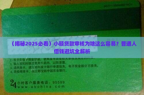 小额贷款容易审核