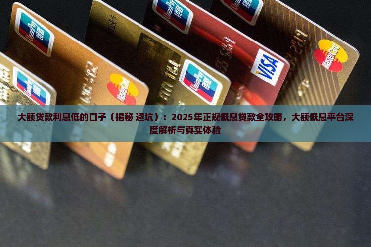 大额贷款利息低的口子
