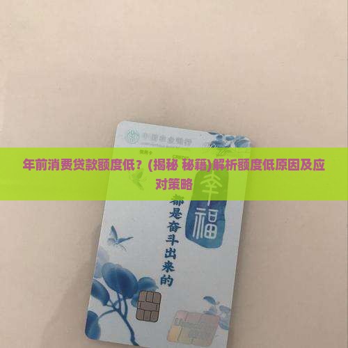 年前消费贷款额度低