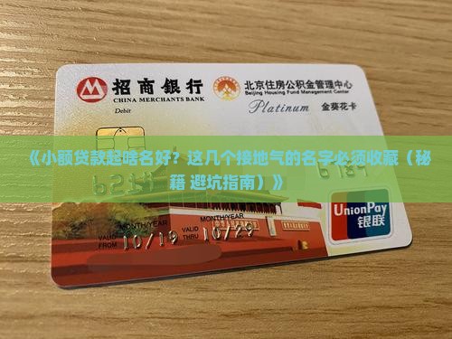 小额贷款取什么名字好呢