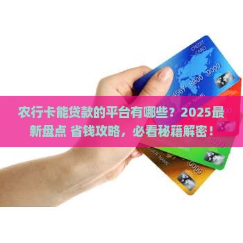 农行卡可贷款的平台