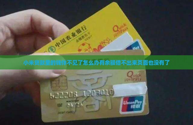 小米贷款里的钱伴不见了怎么办有余额借不出来页面也没有了