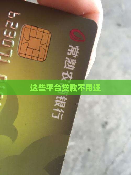 平台贷款哪些不需要还