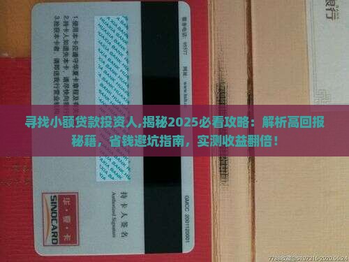 寻找小额贷款投资人