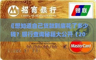 怎么去银行查贷款明细