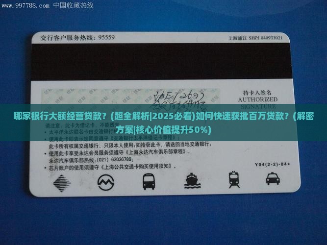 哪家银行大额经营贷款