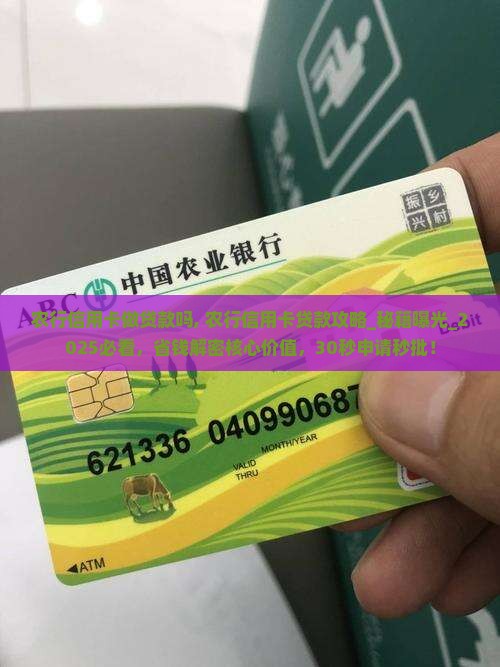 农行信用卡做贷款吗