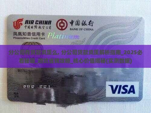 分公司有贷款资质么