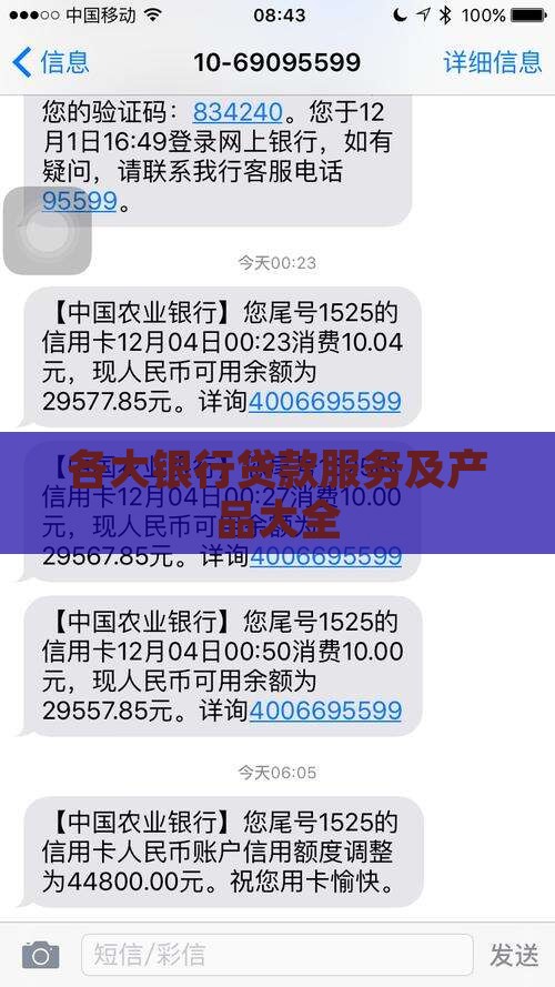 各大银行贷款服务及产品大全