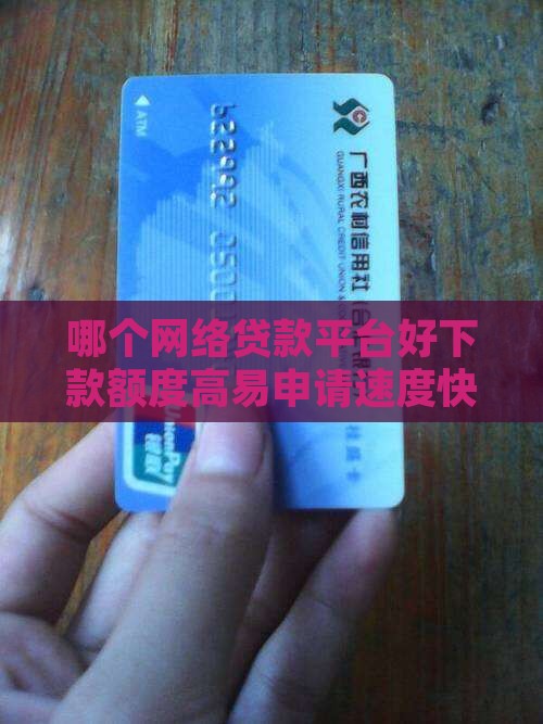 哪个网络贷款平台好下款额度高易申请速度快
